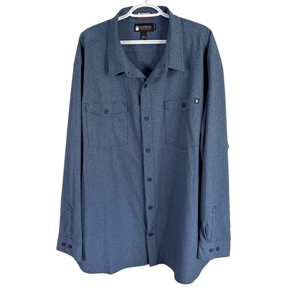 Alaskan Hardgear Bush Pilot Standard Fit Shirt Untucked Men 3XL Blue Long Sleeve